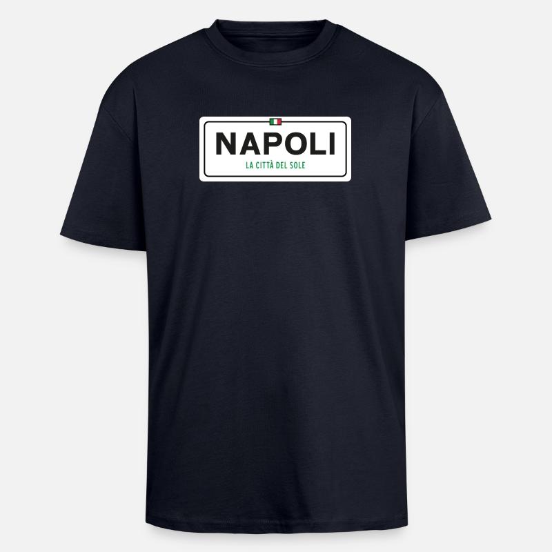 Panneau toponymique Napoli - T-shirt unisexe oversize épais - bleu marine