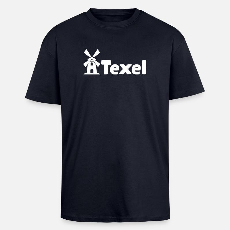 Texel Windmühle - Oversized Heavyweight Unisex T-Shirt - French Navy