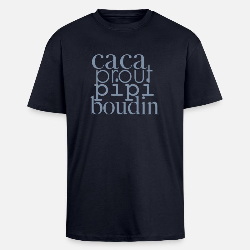 CACA prout Spule Pee - Oversized Heavyweight Unisex T-Shirt - French Navy
