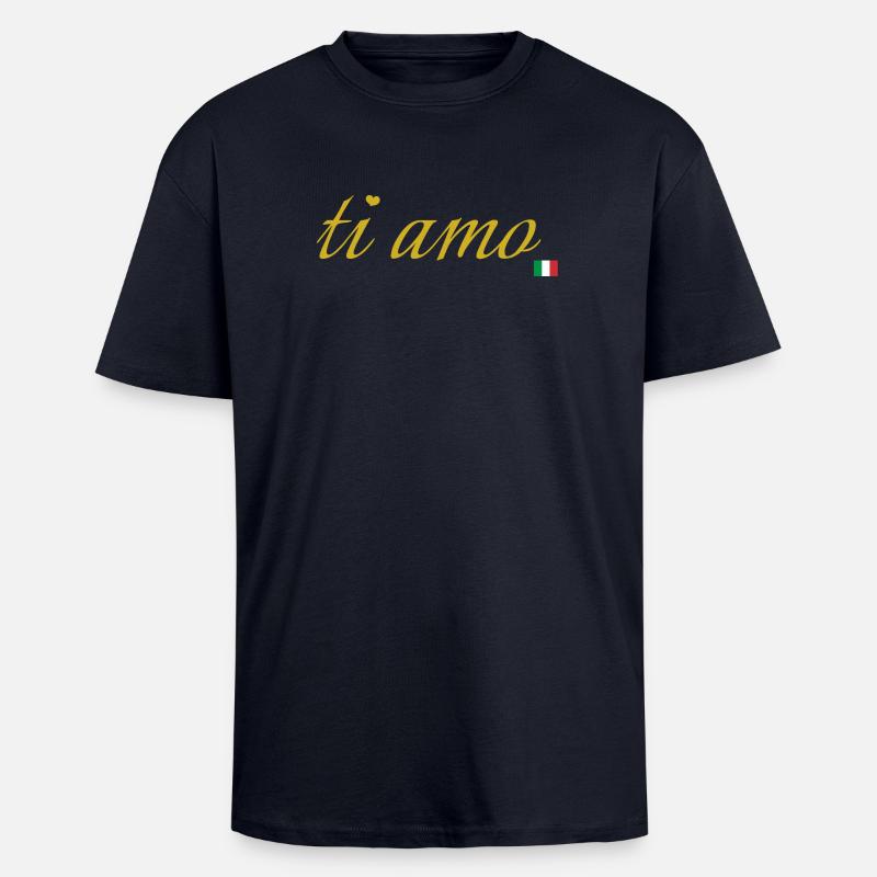 ti amo - Oversized Heavyweight Unisex T-Shirt - French Navy