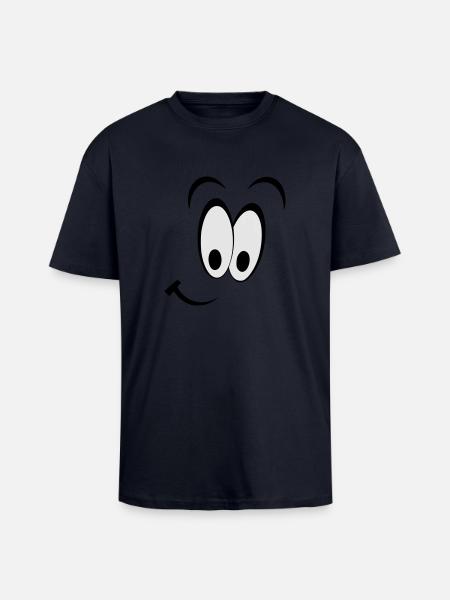 SMILEY - Oversized Heavyweight Unisex T-Shirt - French Navy
