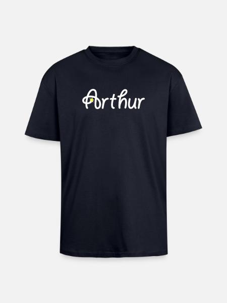Arthur - T-shirt unisexe oversize épais - bleu marine