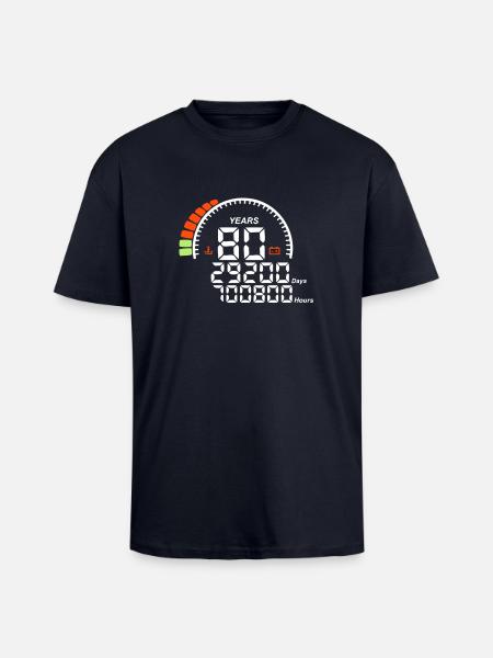 counter anniversary years 80 years - Unisex Oversized Heavyweight T-shirt - french navy