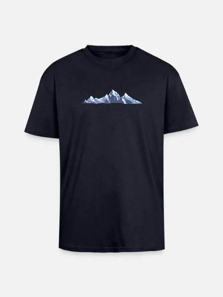 Mountains | Mountain - Unisex Oversized Heavyweight T-shirt - french navy
