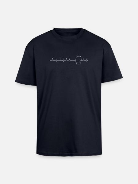 Irland Herzschlag-Silhouette - Oversized Heavyweight Unisex T-Shirt - French Navy