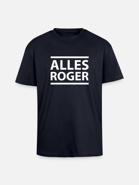 Alles Roger - Oversized Heavyweight Unisex T-Shirt - French Navy