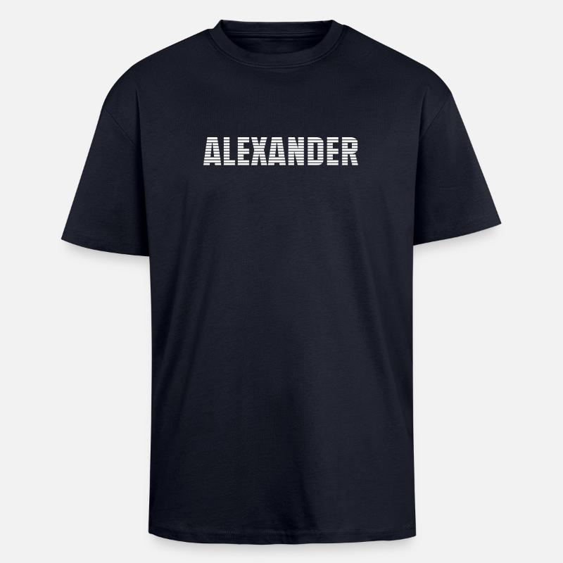Name Alexander - Oversized Heavyweight Unisex T-Shirt - French Navy