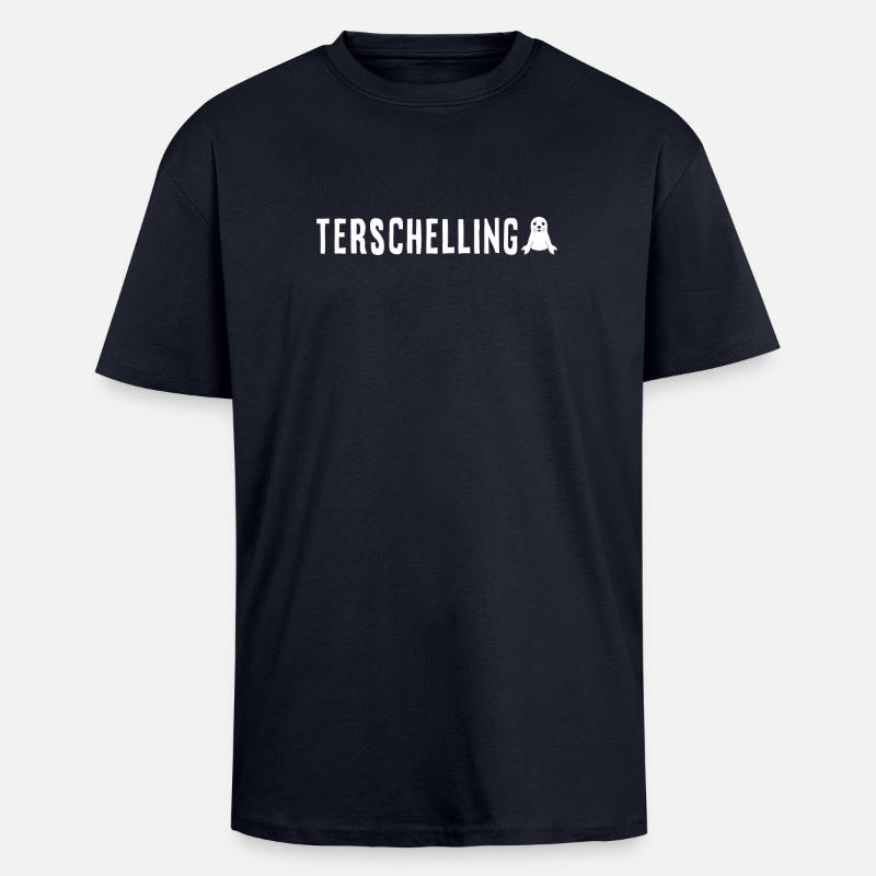 Sceau Terschelling - T-shirt unisexe oversize épais - bleu marine