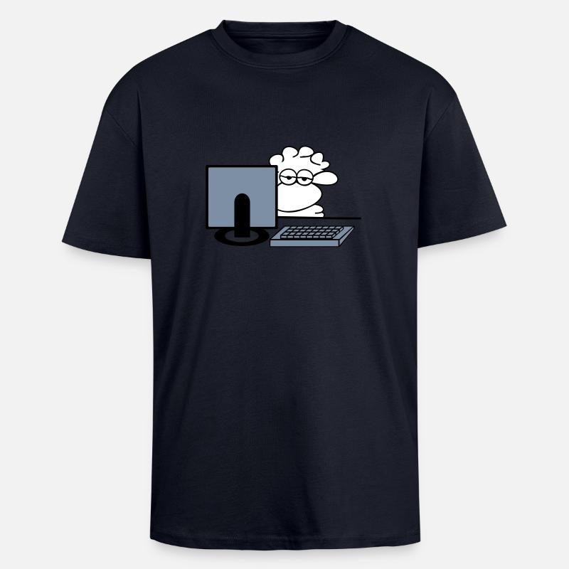 Computer sheep - Unisex Oversized Heavyweight T-shirt - french navy