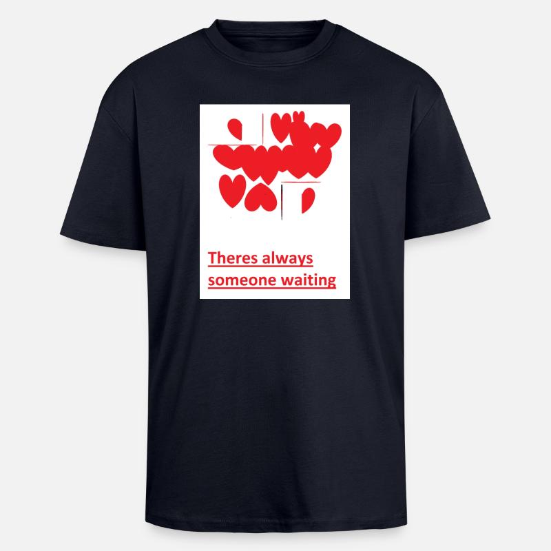Immer Jemand Wartet Herz Collage - Oversized Heavyweight Unisex T-Shirt - French Navy