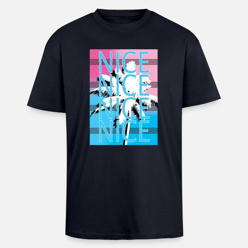 NICE - Unisex Oversized Heavyweight T-shirt - french navy