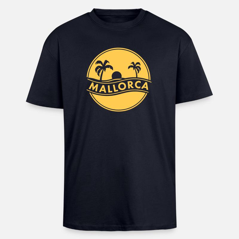 Mallorca - Oversized Heavyweight Unisex T-Shirt - French Navy