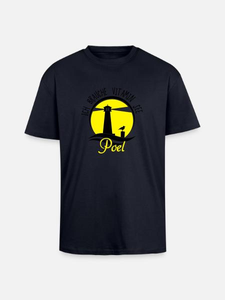 Vitamin See Poel - Oversized Heavyweight Unisex T-Shirt - French Navy