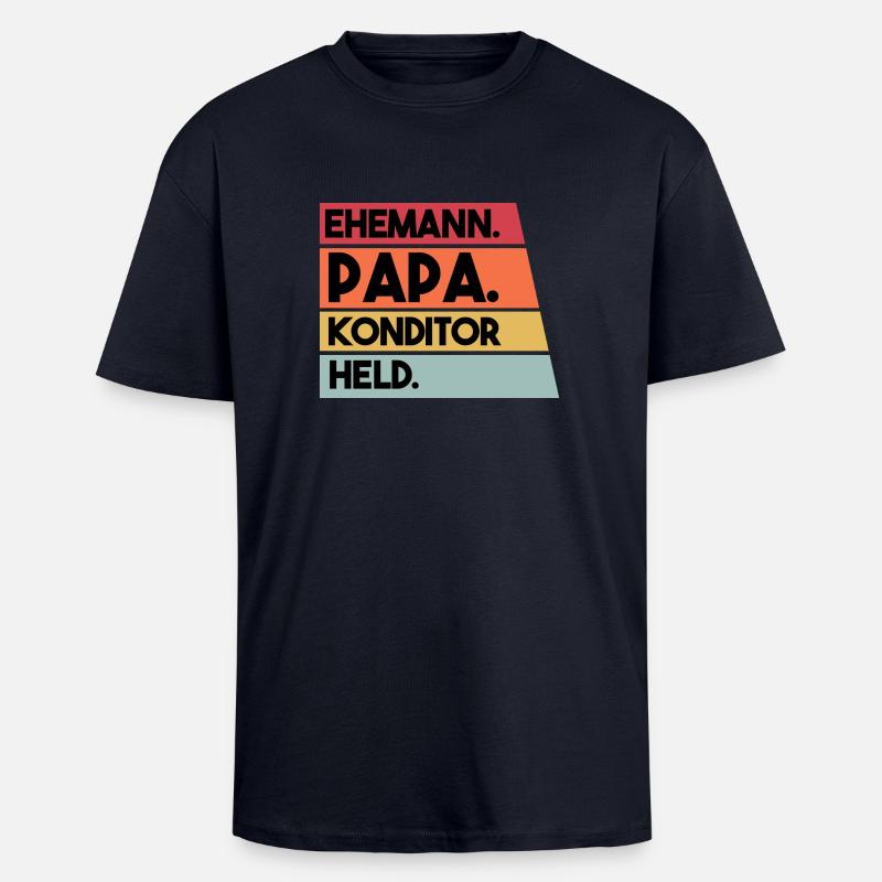 Ehemann Papa Konditor Held - Oversized Heavyweight Unisex T-Shirt - French Navy