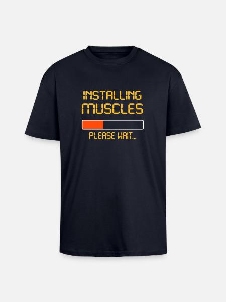 installing muscles - Unisex Oversized Heavyweight T-shirt - french navy