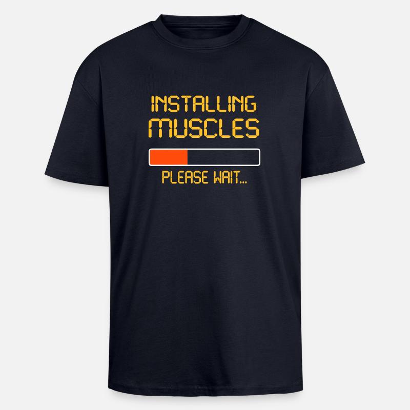 installing muscles - Oversized Heavyweight Unisex T-Shirt - French Navy