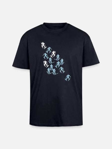ski runner - Unisex Oversized Heavyweight T-shirt - french navy