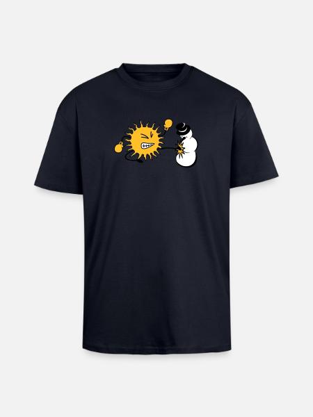 sun kicks snowman - Unisex Oversized Heavyweight T-shirt - french navy
