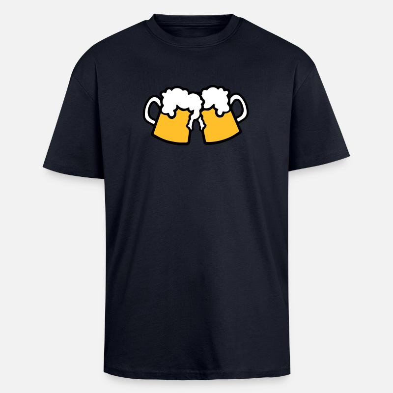 Bier - Oversized Heavyweight Unisex T-Shirt - French Navy