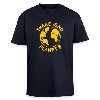 There is no planet B - Oversized Heavyweight Unisex T-Shirt - French Navy - Vorne - Alina (178cm) & Michal (187cm)