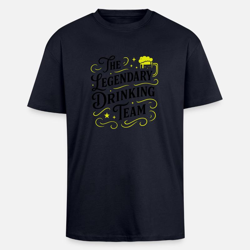 Drinking Team Spruch - Oversized Heavyweight Unisex T-Shirt - French Navy