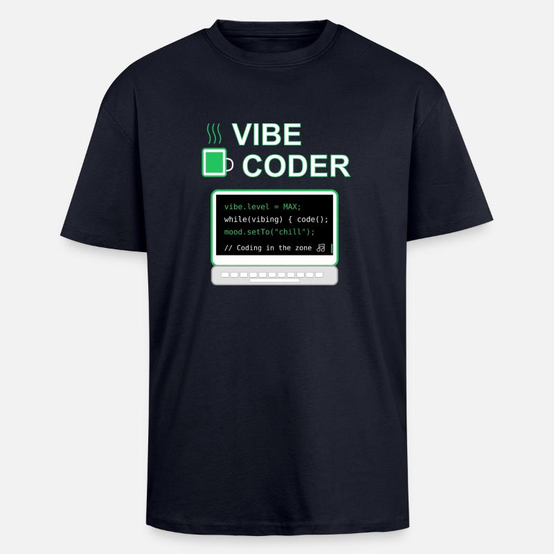 Vibe Coder - Unisex Oversized Heavyweight T-shirt - french navy