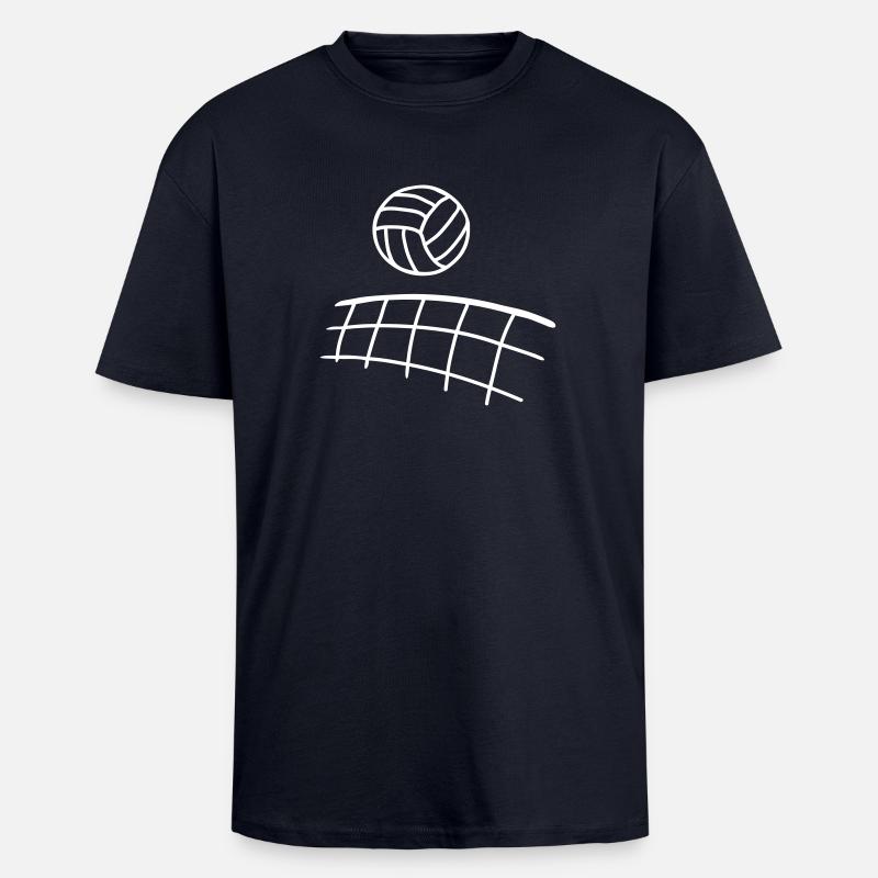 Volleyball - line - Oversized Heavyweight Unisex T-Shirt - French Navy