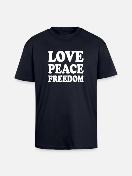 Love peace freedom - Unisex Oversized Heavyweight T-shirt - french navy