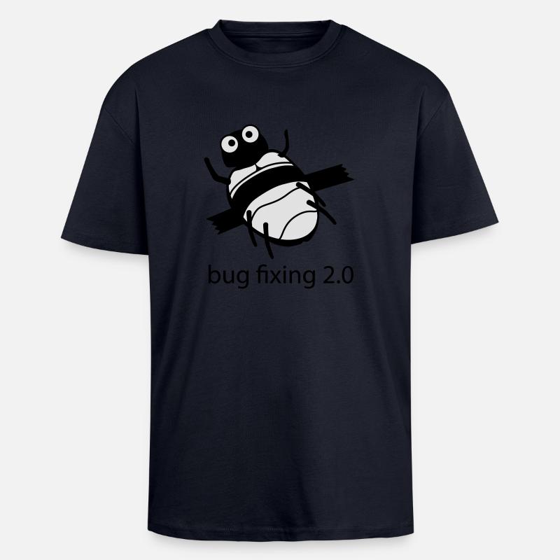 bug fixing 2.0 - Oversized Heavyweight Unisex T-Shirt - French Navy