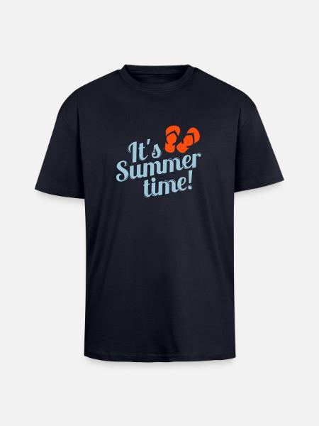 Summertime - Oversized Heavyweight Unisex T-Shirt - French Navy