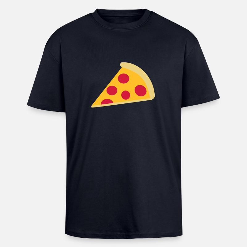 Pizza - Oversized Heavyweight Unisex T-Shirt - French Navy