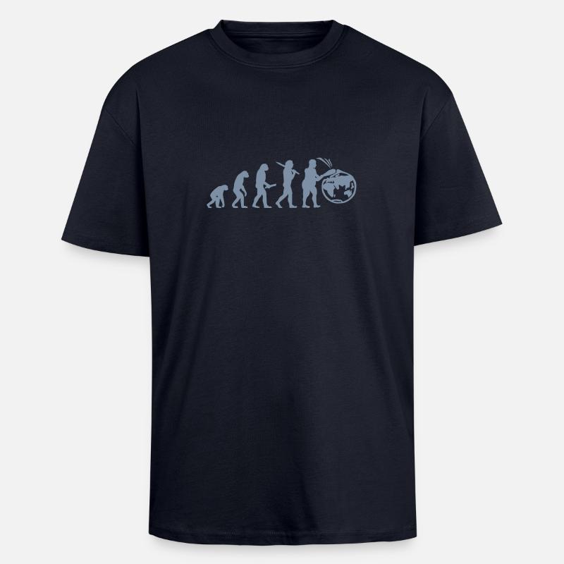 Evolution Planeten Erde Welt - Oversized Heavyweight Unisex T-Shirt - French Navy