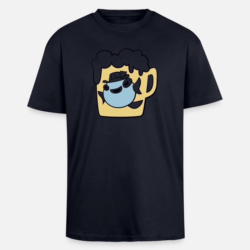 Fisch - Oversized Heavyweight Unisex T-Shirt - French Navy