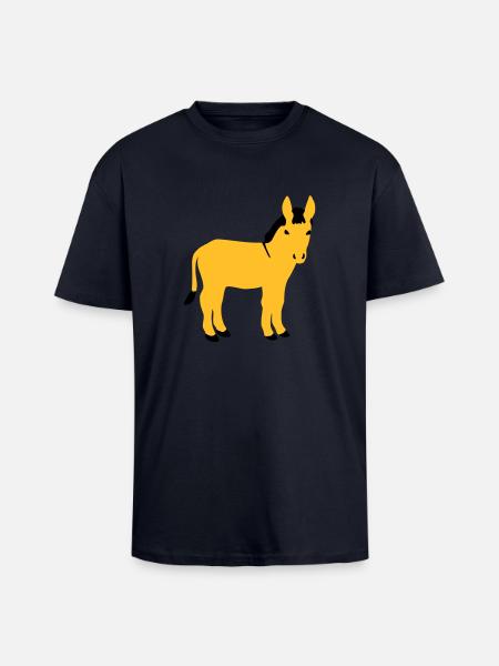 Âne - T-shirt unisexe oversize épais - bleu marine