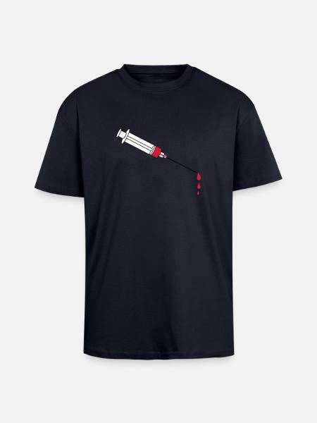 Blood Syringe - Unisex Oversized Heavyweight T-shirt - french navy