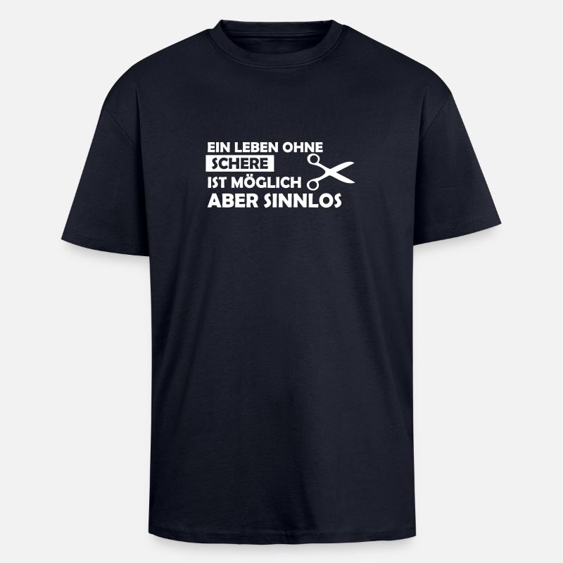 ein leben ohne schere - Oversized Heavyweight Unisex T-Shirt - French Navy