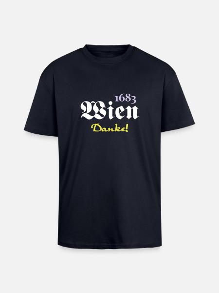 1683 Wien - Danke (3) - Oversized Heavyweight Unisex T-Shirt - French Navy