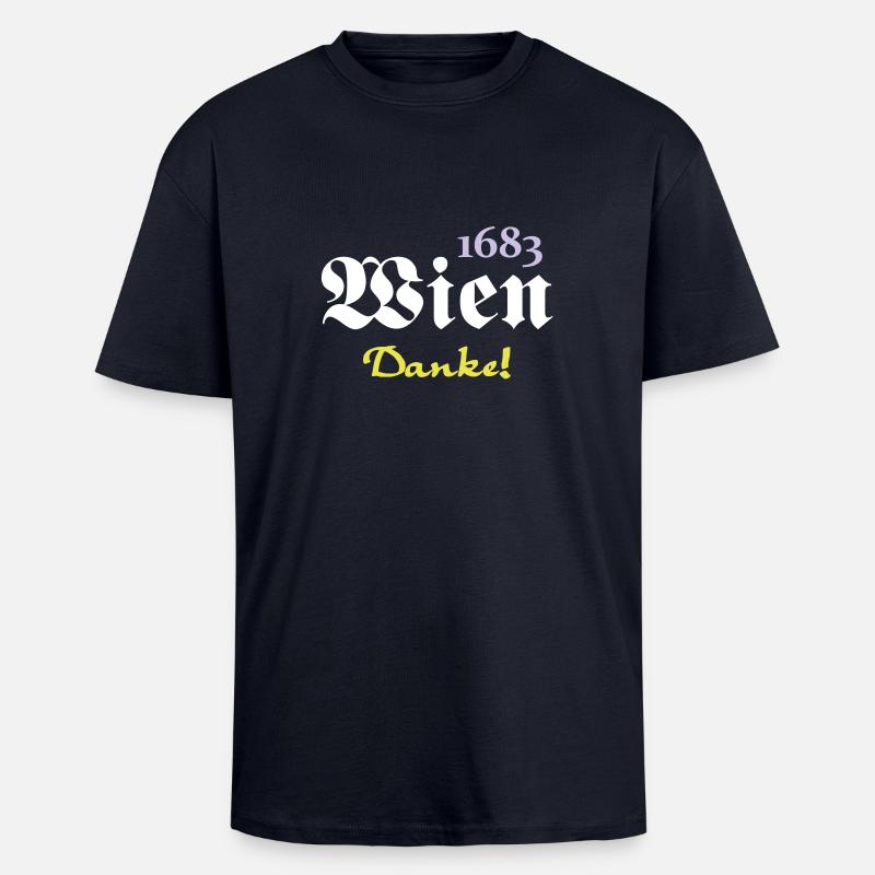 1683 Wien - Danke (3) - Oversized Heavyweight Unisex T-Shirt - French Navy