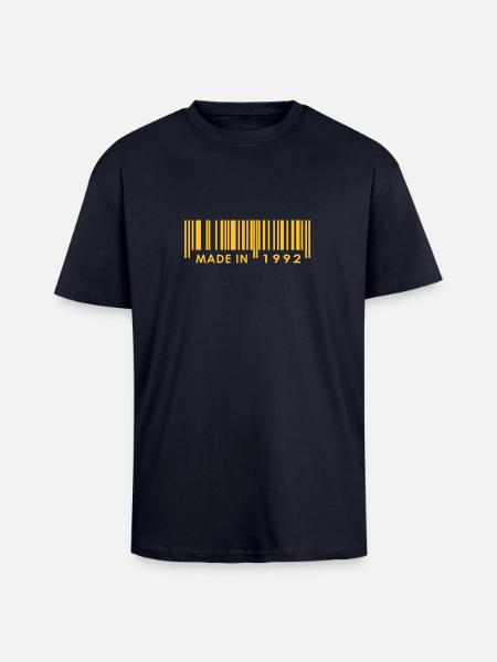 Anniversaire 1992 - T-shirt unisexe oversize épais - bleu marine