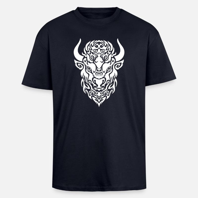 Weißer Bison - Oversized Heavyweight Unisex T-Shirt - French Navy