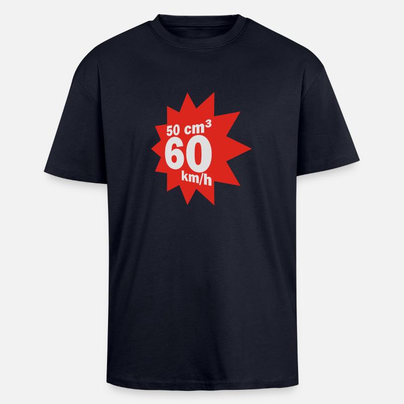 50 cc, 60 km / h - Unisex Oversized Heavyweight T-shirt - french navy