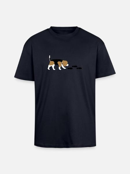 Beagle Mantrailer - Unisex Oversized Heavyweight T-shirt - french navy