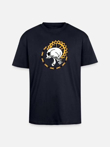 Skull Chain Punk-3c - Oversized Heavyweight Unisex T-Shirt - French Navy