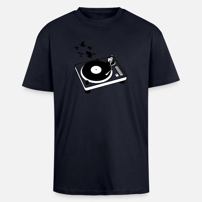 Turntable+Voegel - Oversized Heavyweight Unisex T-Shirt - French Navy