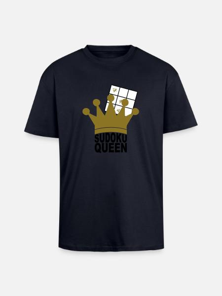 Sudoku Queen - Unisex Oversized Heavyweight T-shirt - french navy