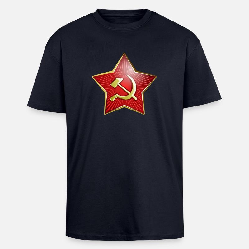 Armée soviétique Étoile Idée cadeau - T-shirt unisexe oversize épais - bleu marine