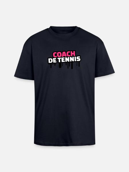 coach de tennis - T-shirt unisexe oversize épais - bleu marine