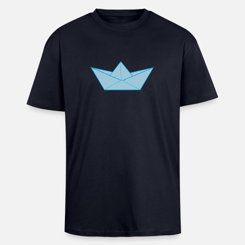 papier origami boot - Oversized Heavyweight Unisex T-Shirt - French Navy