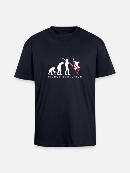 Ischgl Ski Evolution - T-shirt unisexe oversize épais - bleu marine