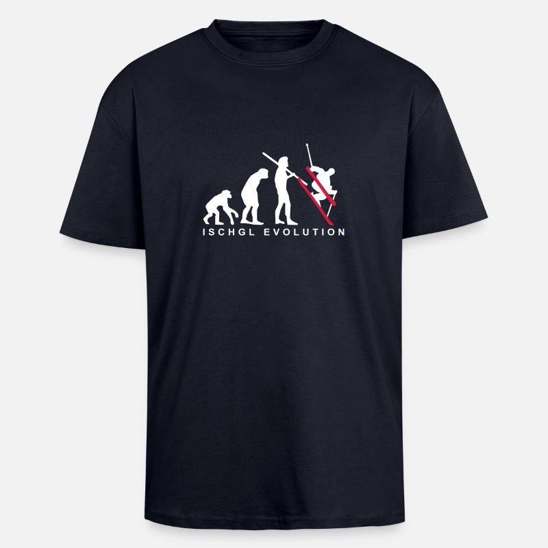 Ischgl Ski Evolution - Unisex Oversized Heavyweight T-shirt - french navy
